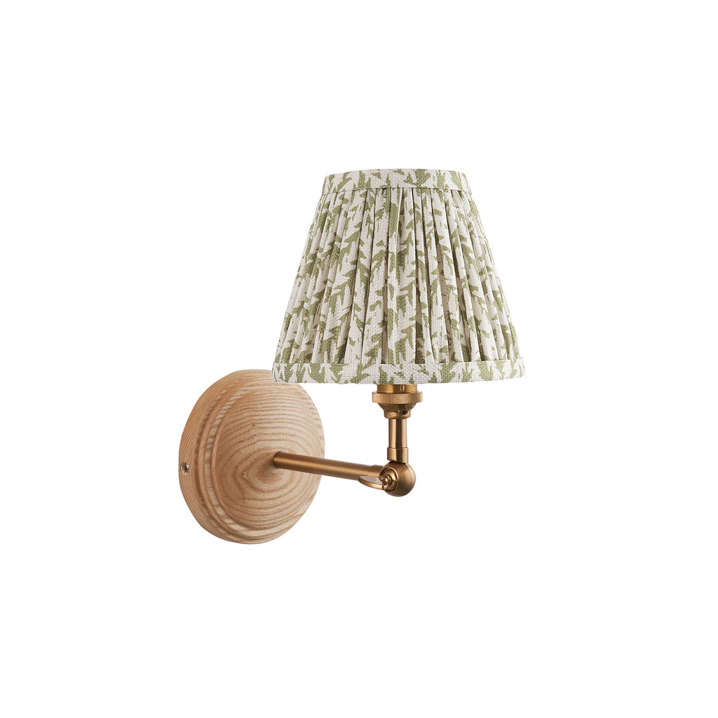 115841 Wood Wing & Leaf 16cm Wall Light Wood Green