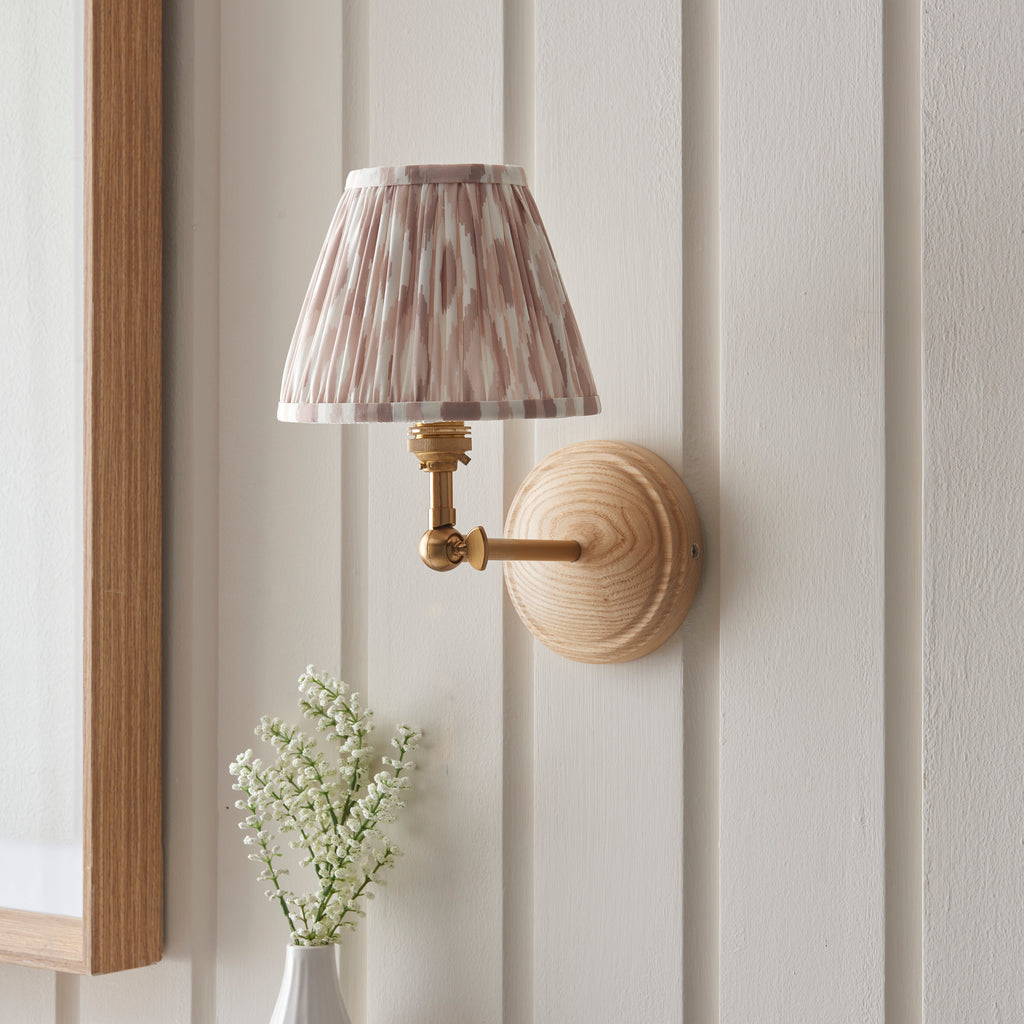 115852 Wood Wing & Ikat 16cm Wall Light Wood