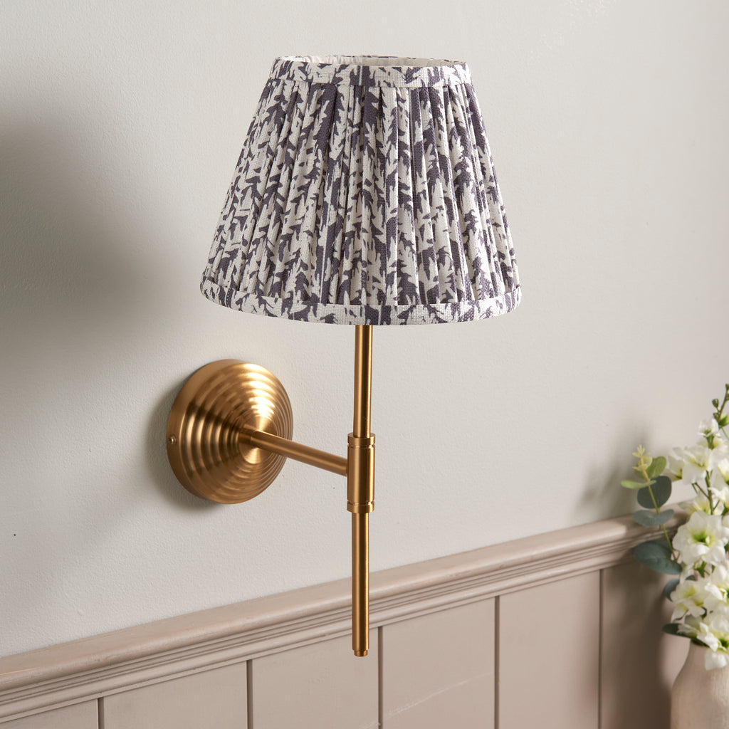 116011 Obelisk T Bar & Leaf 20cm Wall Light Brass Grey