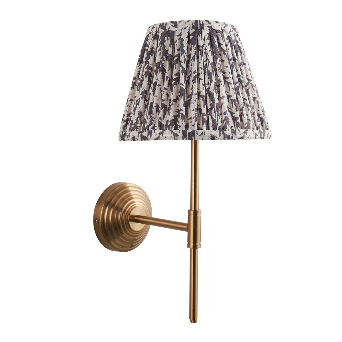 116011 Obelisk T Bar & Leaf 20cm Wall Light Brass Grey