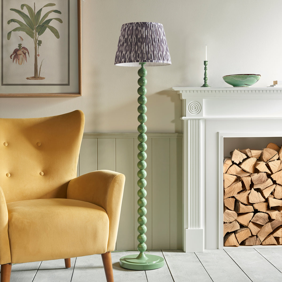 116189 Higgledy & Ikat 35cm Floor Lamp Green Grey