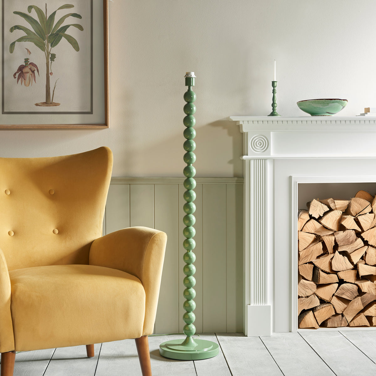 116189 Higgledy & Ikat 35cm Floor Lamp Green Grey