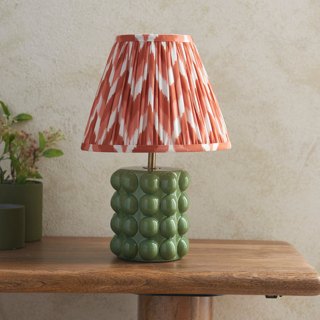 116298 Bobble & Zigzag 25cm Table Lamp Green Orange