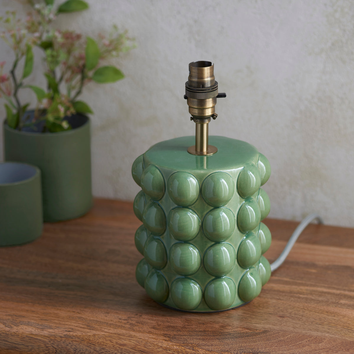 116298 Bobble & Zigzag 25cm Table Lamp Green Orange