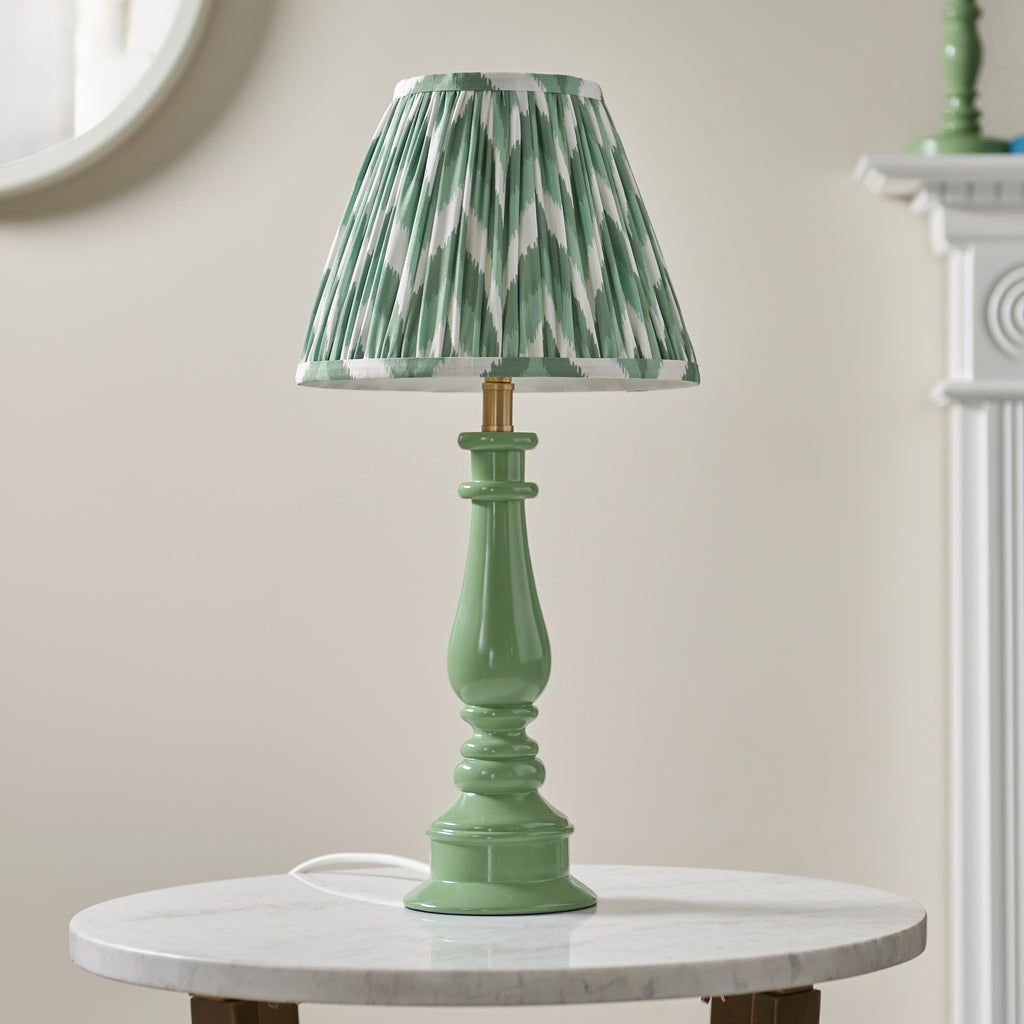 116337 Myrtle & Zigzag 25cm Table Lamp Green