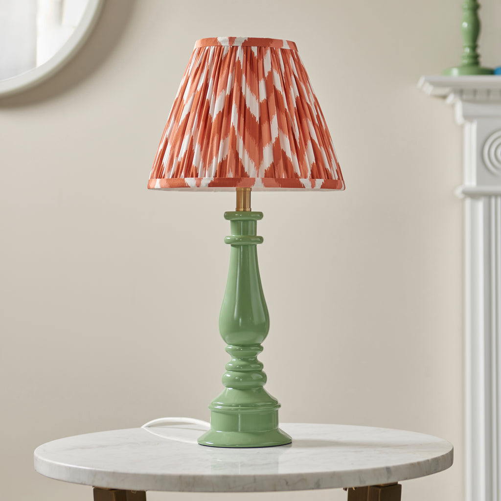 116338 Myrtle & Zigzag 25cm Table Lamp Green Orange