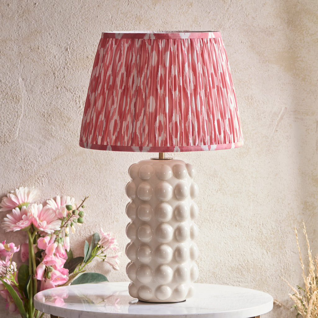 116385 Bobble & Ikat 35cm Table Lamp White Pink