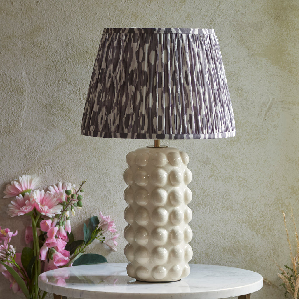 116391 Bobble & Ikat 35cm Table Lamp White Grey