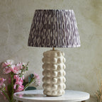 116391 Bobble & Ikat 35cm Table Lamp White Grey