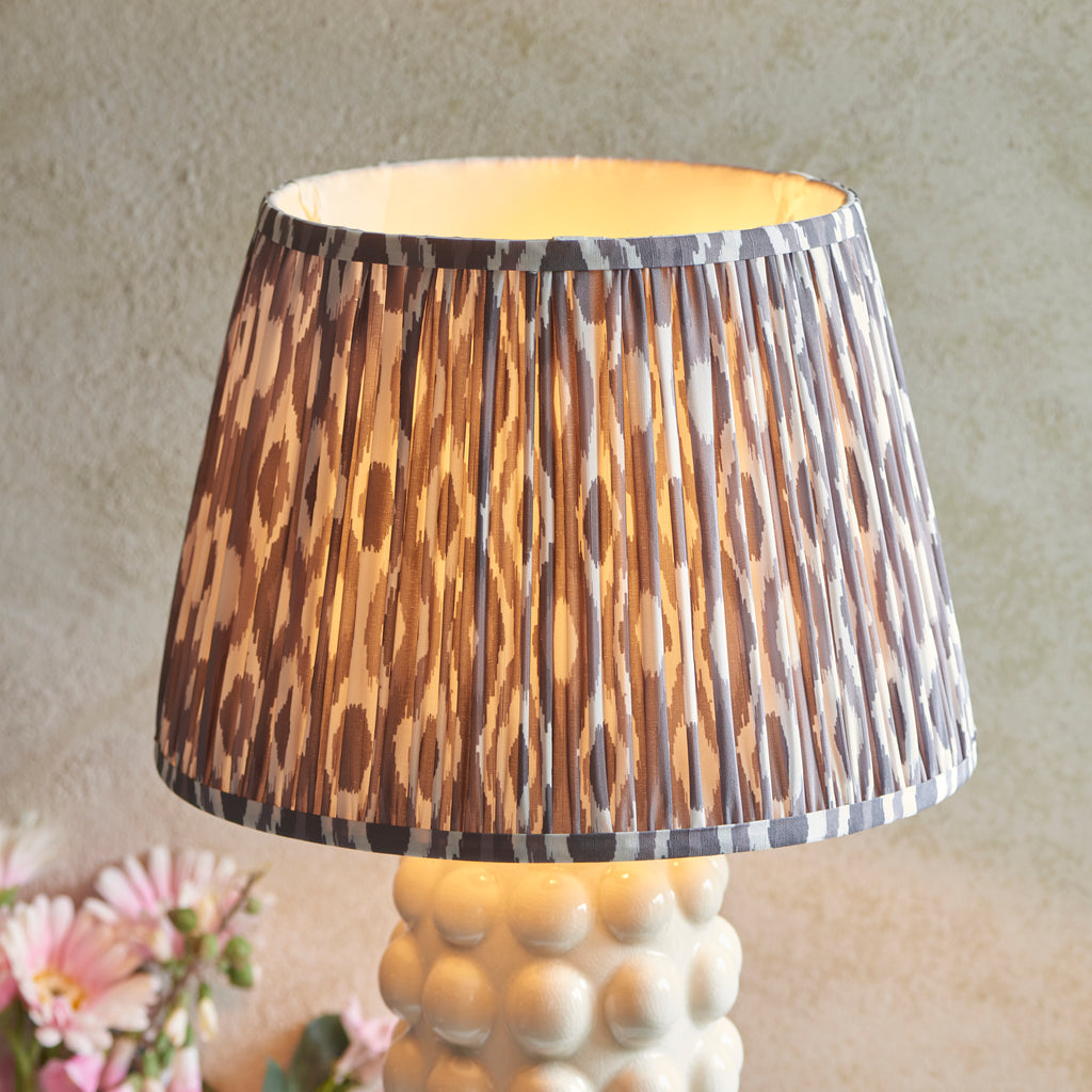 116391 Bobble & Ikat 35cm Table Lamp White Grey