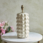 116391 Bobble & Ikat 35cm Table Lamp White Grey