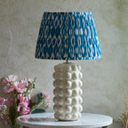 116392 Bobble & Ikat 35cm Table Lamp White Blue