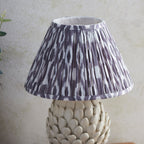 116418 Layered Leaf & Ikat 30cm Table Lamp Ivory Grey