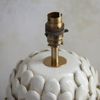 116418 Layered Leaf & Ikat 30cm Table Lamp Ivory Grey