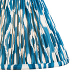 116419 Layered Leaf & Ikat 30cm Table Lamp Ivory Blue