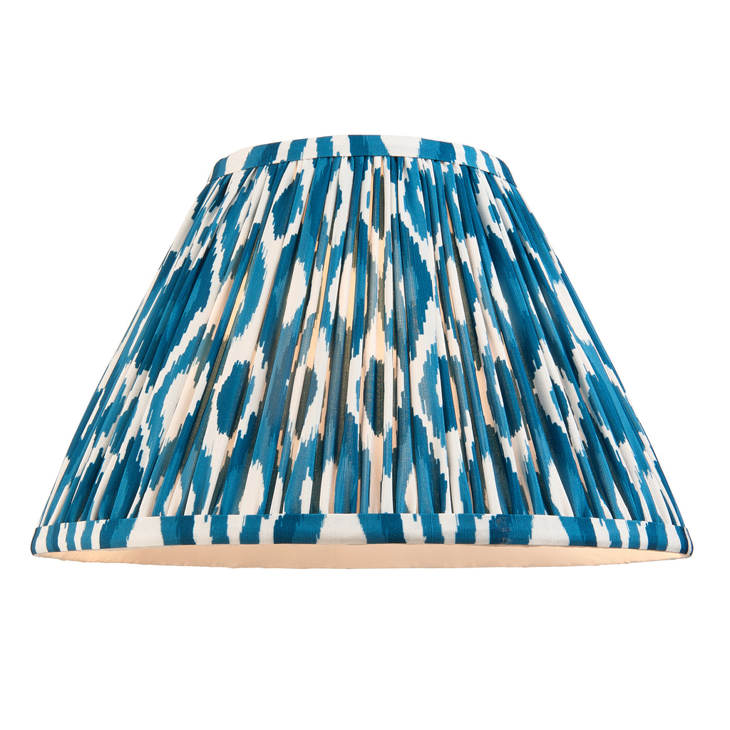 116419 Layered Leaf & Ikat 30cm Table Lamp Ivory Blue