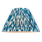 116419 Layered Leaf & Ikat 30cm Table Lamp Ivory Blue