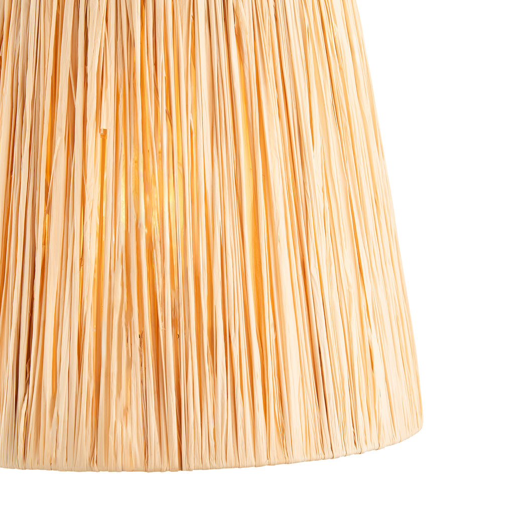 116422 Layered Leaf & Raffia 30cm Table Lamp Ivory