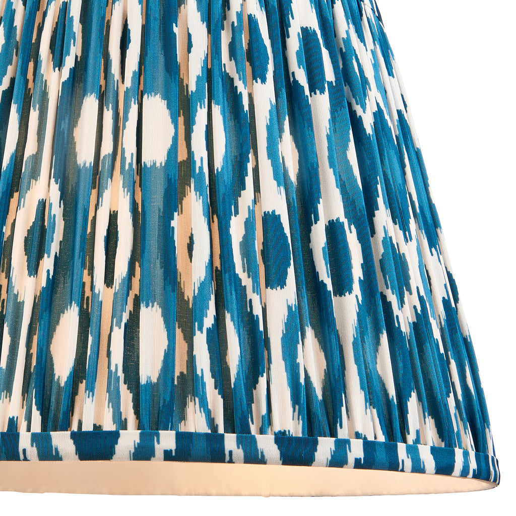 116464 Layered Leaf & Ikat 35cm Table Lamp Ivory Blue