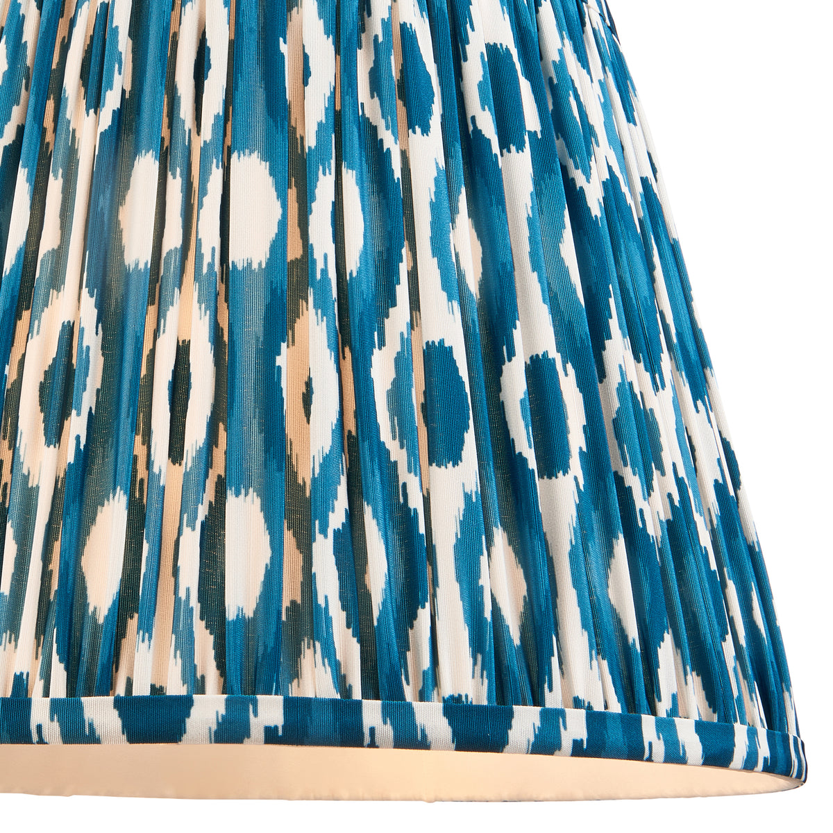 116464 Layered Leaf & Ikat 35cm Table Lamp Ivory Blue