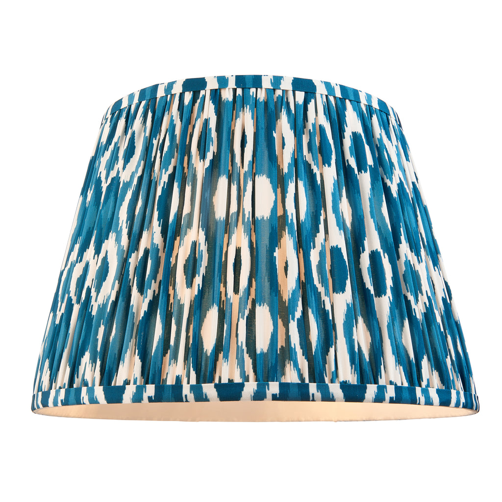 116464 Layered Leaf & Ikat 35cm Table Lamp Ivory Blue