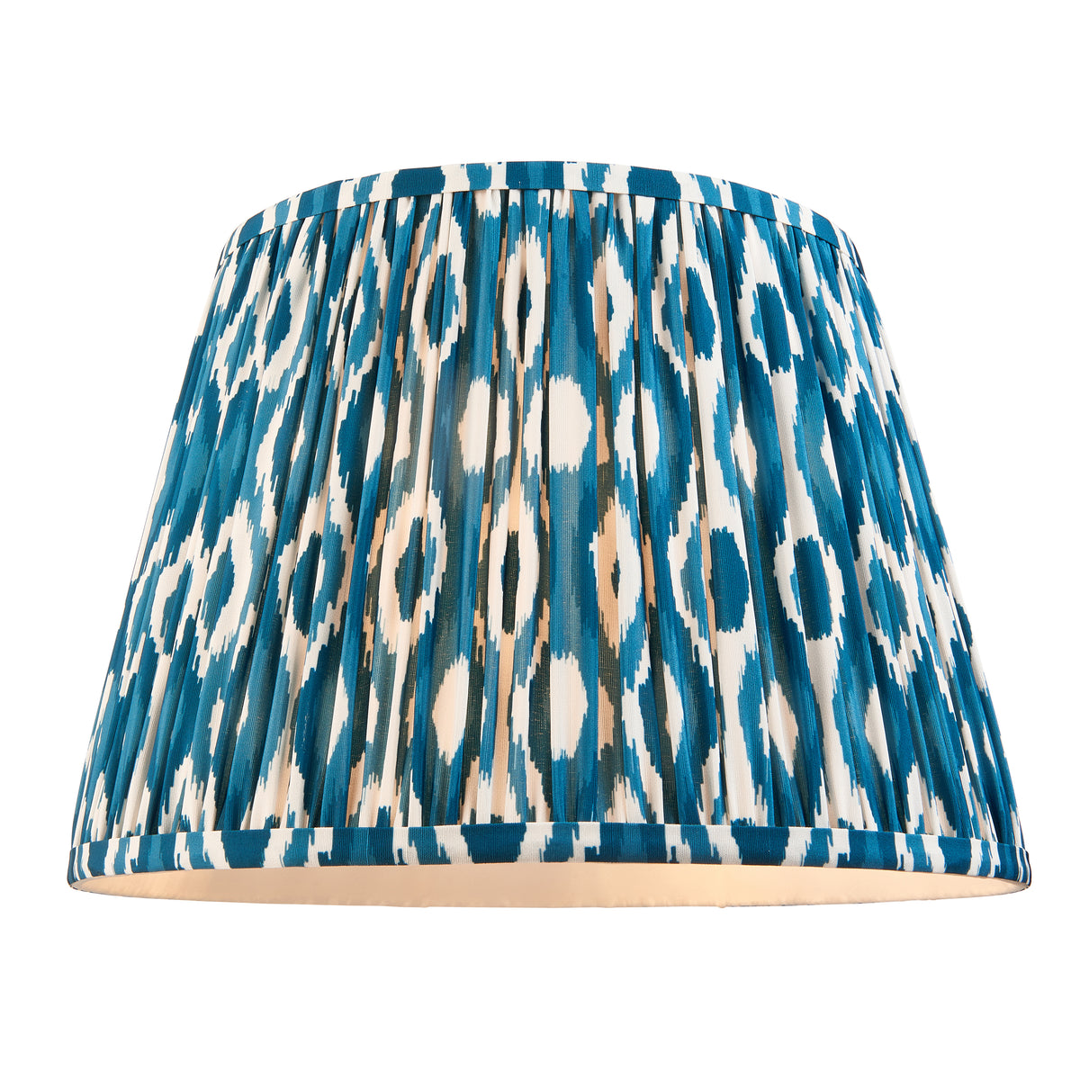 116464 Layered Leaf & Ikat 35cm Table Lamp Ivory Blue