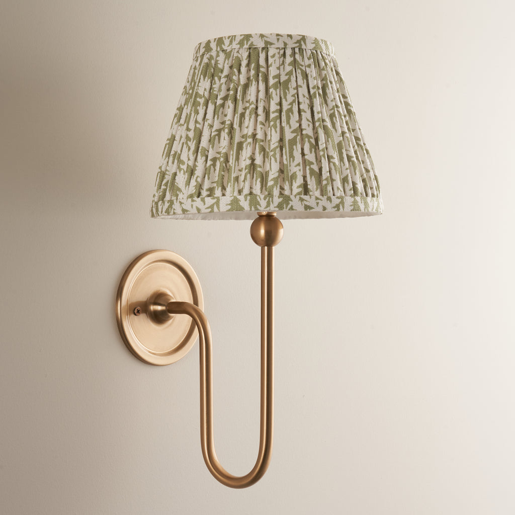 116821 Santiago & Leaf 20cm Wall Light Brass Green