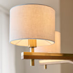 116994 Heathcliff 5 Light Pendant Brass Wood