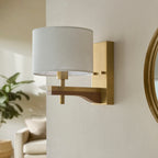 116995 Heathcliff Wall Light Brass Wood