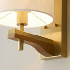 116995 Heathcliff Wall Light Brass Wood