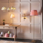 118001 Lille & Ikat 40cm Floor Lamp Brass Pink