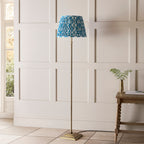 118007 Lille & Ikat 40cm Floor Lamp Brass Blue