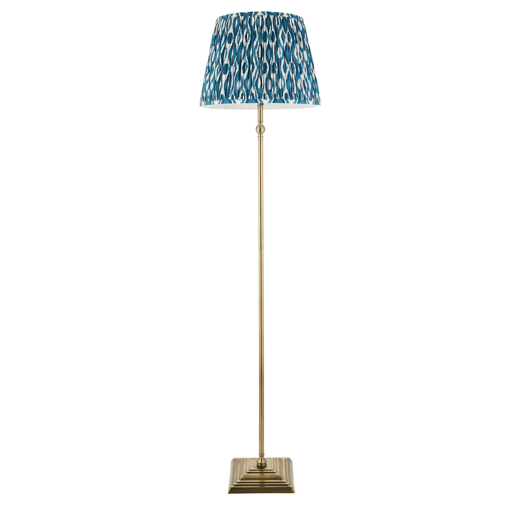 118007 Lille & Ikat 40cm Floor Lamp Brass Blue