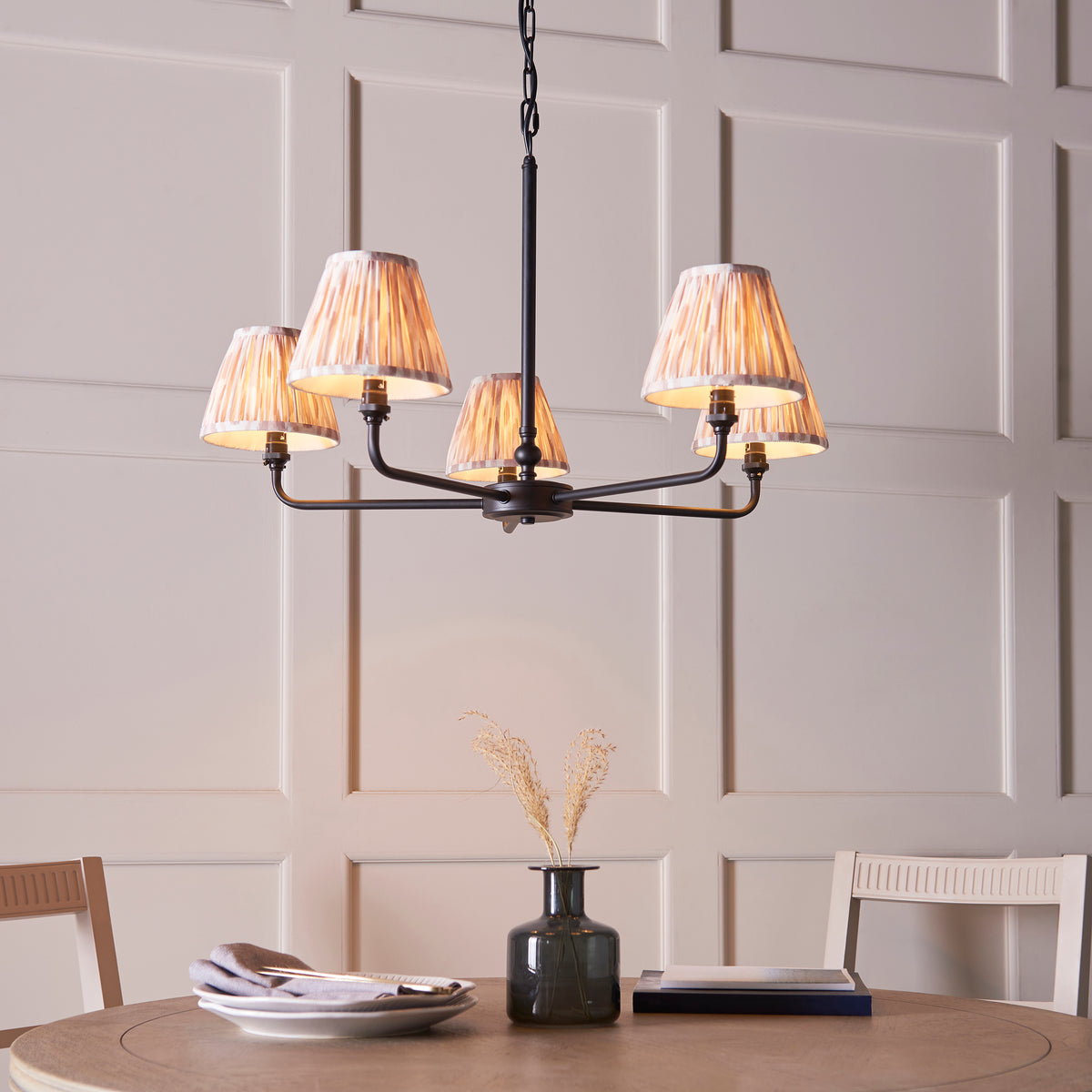 118039 Lille & Ikat 16cm 5 Light Pendant Black