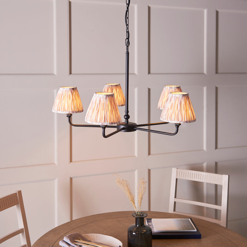 118039 Lille & Ikat 16cm 5 Light Pendant Black
