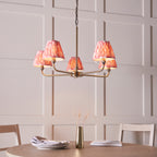 118045 Lille & Ikat 16cm 5 Light Pendant Brass Pink