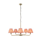 118045 Lille & Ikat 16cm 5 Light Pendant Brass Pink
