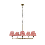 118045 Lille & Ikat 16cm 5 Light Pendant Brass Pink