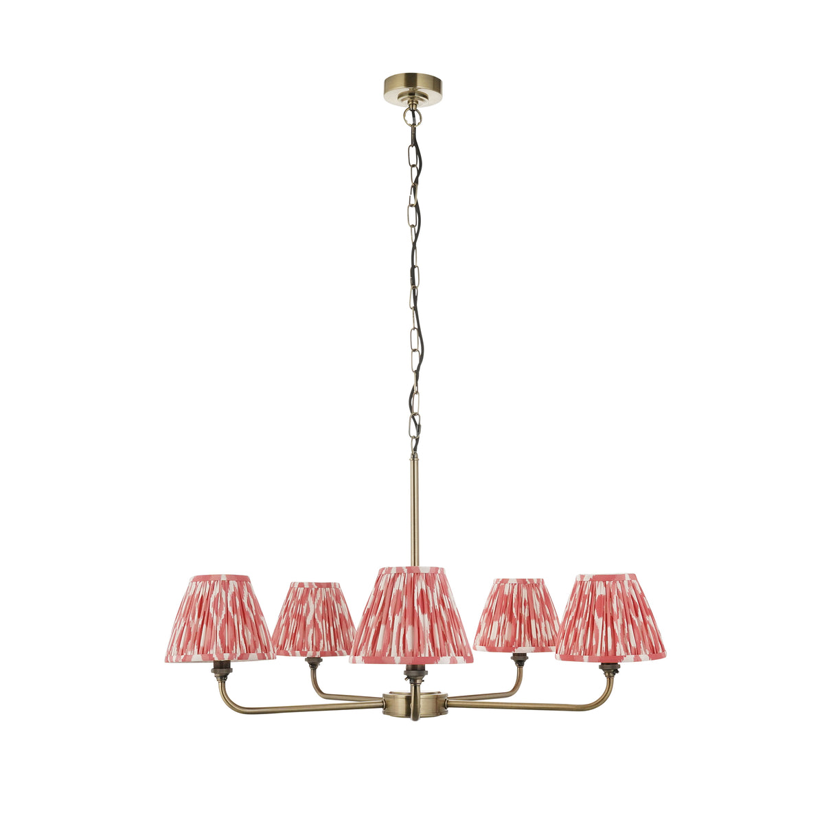 118045 Lille & Ikat 16cm 5 Light Pendant Brass Pink