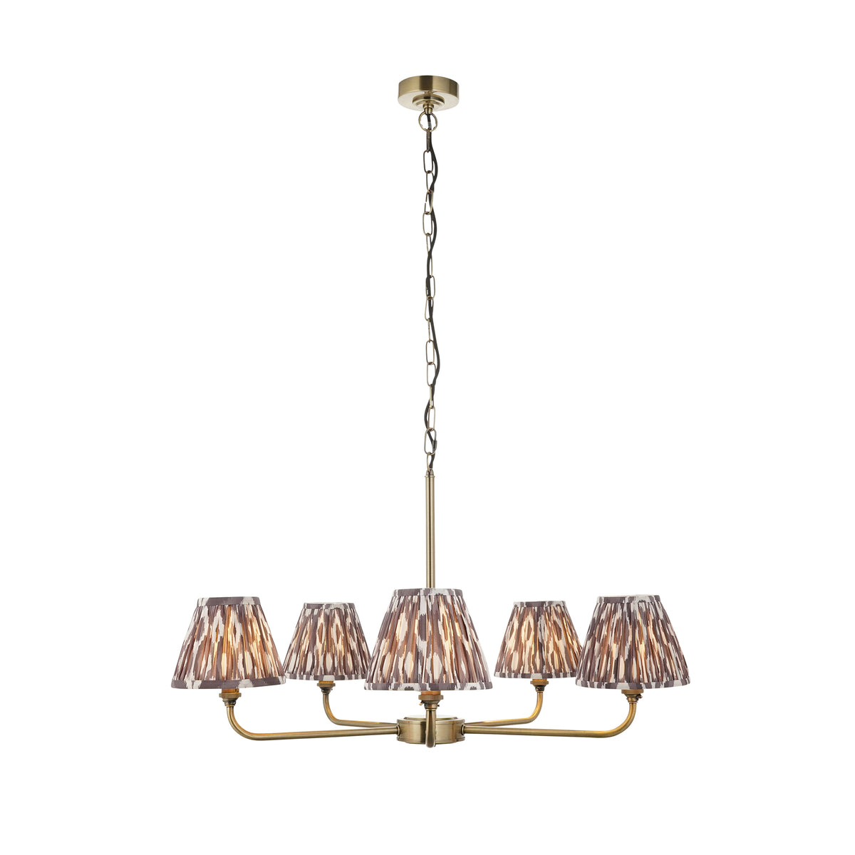 118053 Lille & Ikat 16cm 5 Light Pendant Brass Grey