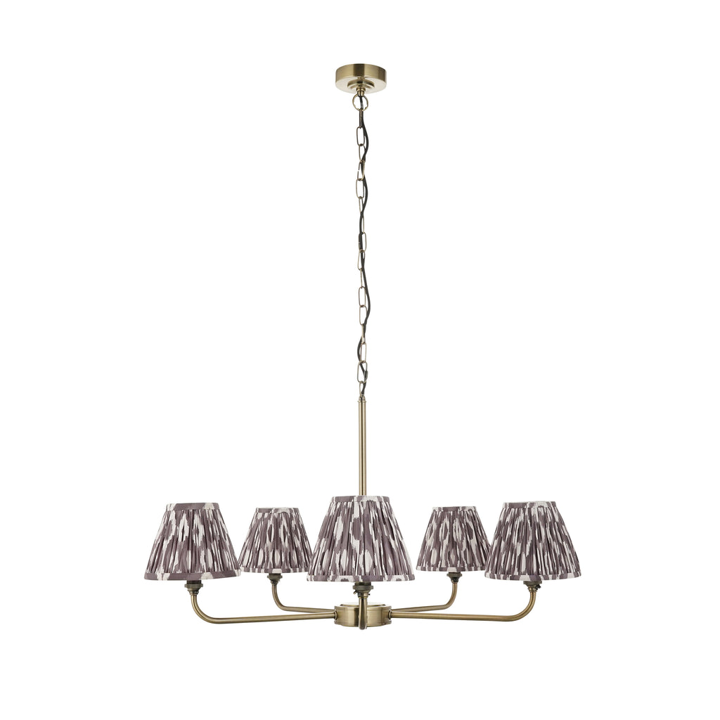 118053 Lille & Ikat 16cm 5 Light Pendant Brass Grey