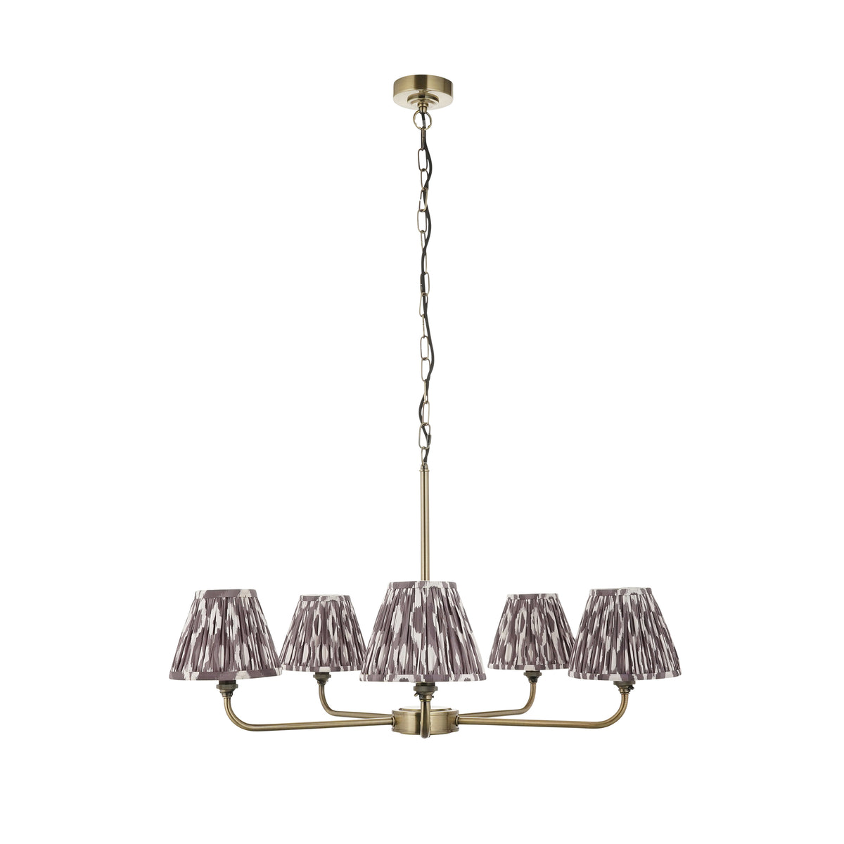 118053 Lille & Ikat 16cm 5 Light Pendant Brass Grey