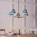 118054 Lille & Ikat 16m 5 Light Pendant Brass Blue