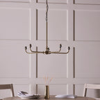 118054 Lille & Ikat 16m 5 Light Pendant Brass Blue