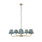 118054 Lille & Ikat 16m 5 Light Pendant Brass Blue