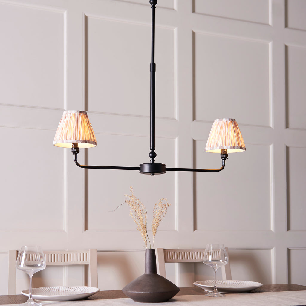 118073 Lille & Ikat 16cm 2 Light Pendant Black