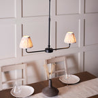 118073 Lille & Ikat 16cm 2 Light Pendant Black