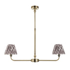 118085 Lille & Ikat 16cm 2 Light Pendant Brass Grey
