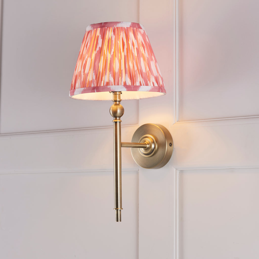 118109 Lille & Ikat 20cm Wall Light Brass Pink