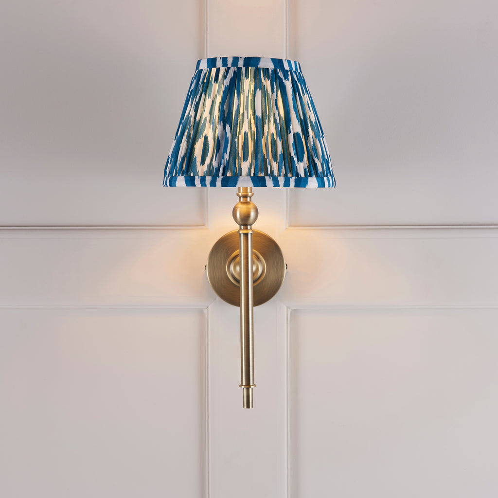 118118 Lille & Ikat 20cm Wall Light Brass Blue